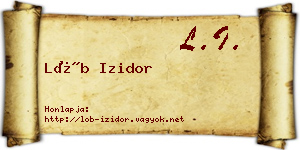 Löb Izidor névjegykártya
